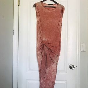 Allsaints riviera dress tie dye pink